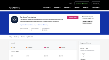 カルダノ、脆弱性を発見したハッカーへの報酬を2倍にすることを発表