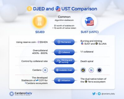 DjedとUSTの比較：Cardano Dailyによるツィート