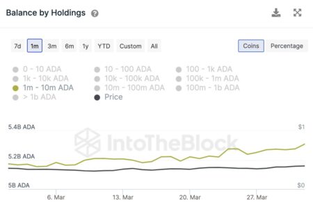 カルダノ・ホエールが急進的な動きを見せ、価格上昇を続ける中、1億5000万ADAを追加