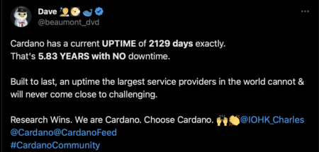カルダノは、ほぼ6年間にわたりダウンタイムゼロを実現：世界最大のサービスプロバイダたちが挑戦することができず、決して挑戦できない持続時間