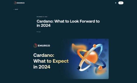 EMURGO：カルダノ2024年への展望でChangハードフォークが数ヶ月以内に行われることを発表