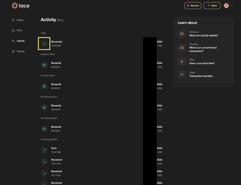 Laceマニュアル バージョン1.13対応 – SIPO：Cardano ADA SITION Stake Pool