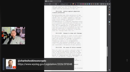 チャールズ・ホスキンソン氏動画「Stem Cell Freedom Act」全翻訳:ワイオミング州が「幹細胞自由法」を成立“再生医療革命”の第一歩