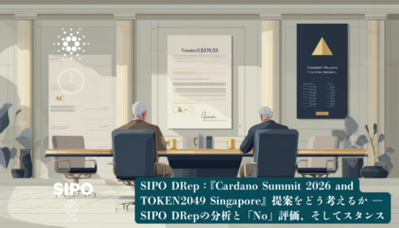 SIPO DRep：『Cardano Summit 2026 and TOKEN2049 Singapore』提案をどう考えるか ― SIPO DRepの分析と「No」評価、そしてスタンス