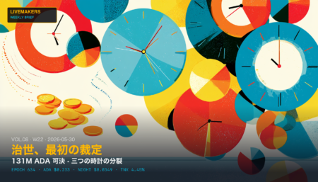 Weekly Brief #8｜治世、最初の裁定 — Cardano が 131M ADA を可決配分し、市場は三つの時計に分裂した